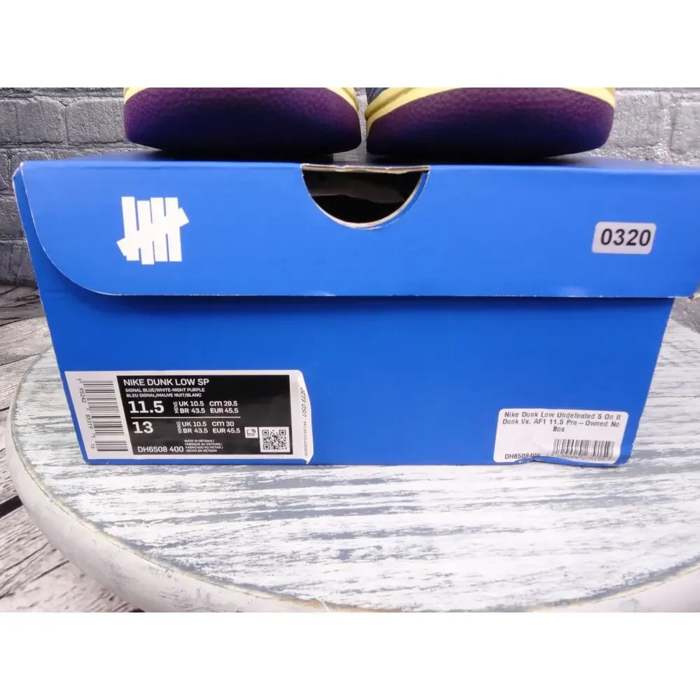Nike Dunk Low SP Undefeated 5 Signal Blue/White-Night Purple Men 11.5 in Box - Picture 2 of 13